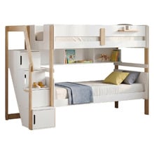 Evan Single Bunk Bed with Shelves & Staircase